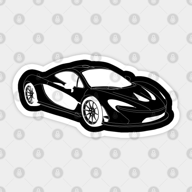 McLaren 720s White Outline Sticker by kindacoolbutnotreally